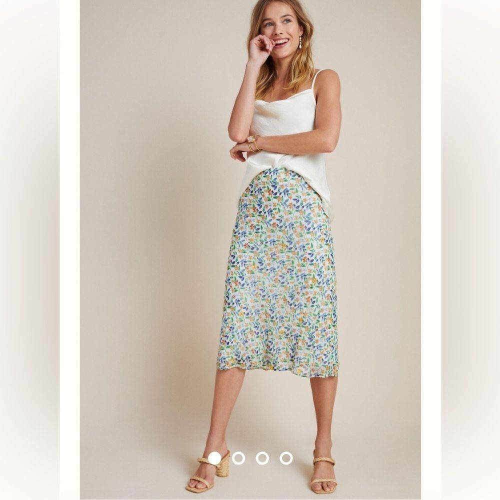 Maeve Ara Beaded Bias Midi Skirt